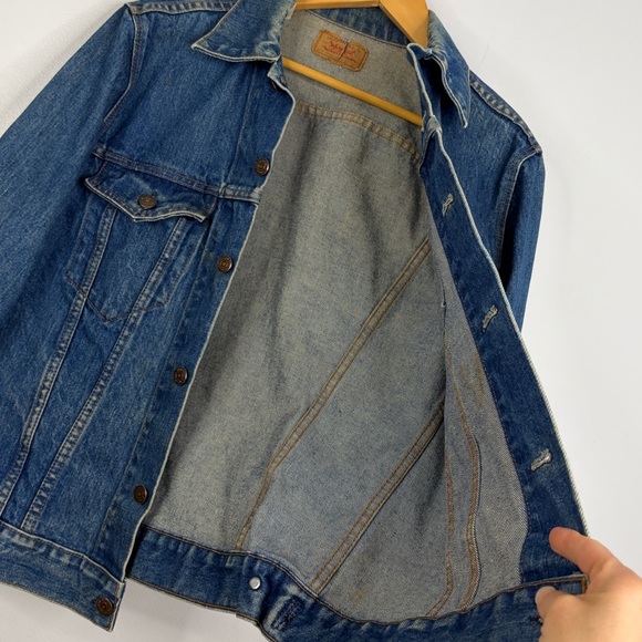 Vintage Levi's Jean Jacket Mens 38 Blue Denim Trucker Made in Canada 80s 90s - Picture 12 of 16